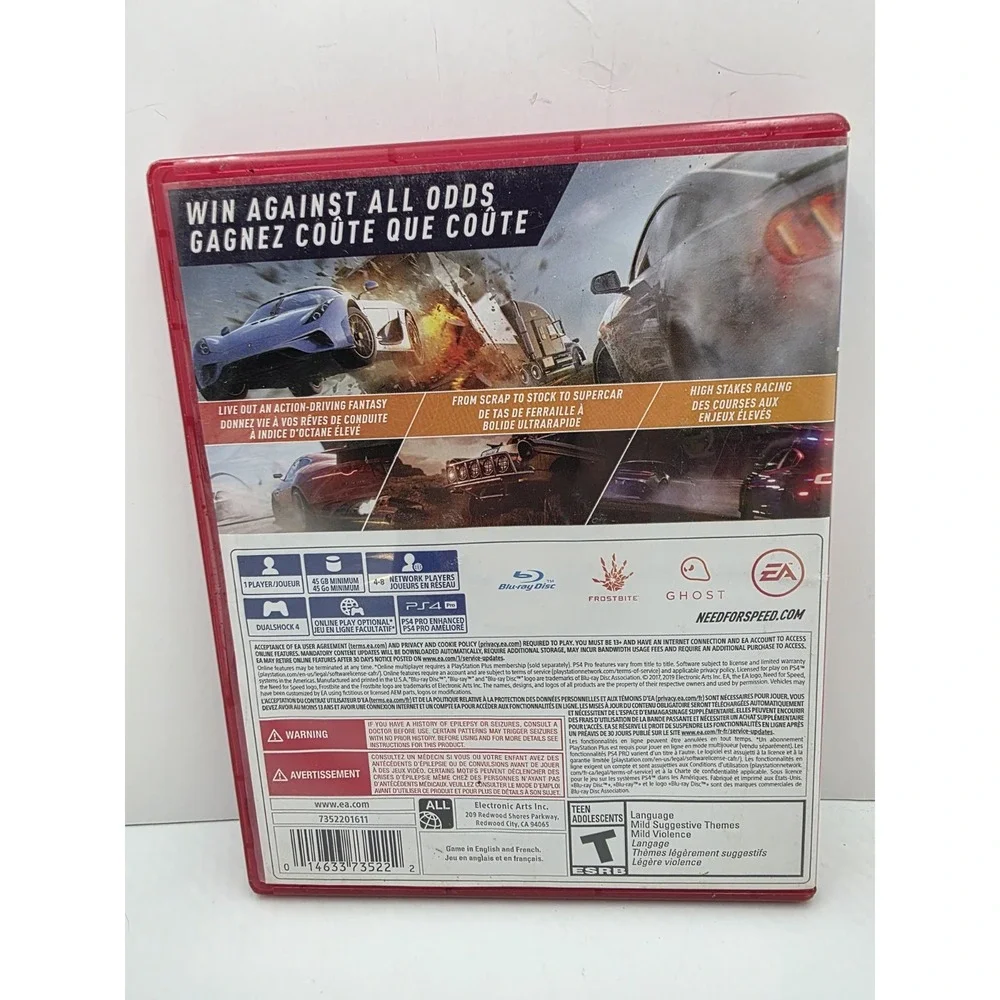 Need for Speed Payback PS4 Sony PlayStation 4 Complete CIB PlayStation Hits